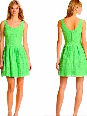 Lily Pulitzer | Green Lace Fit-and-Flare Dress